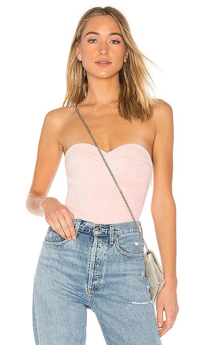 Shop By The Way. Carla Faux Suede Bodysuit In Blush