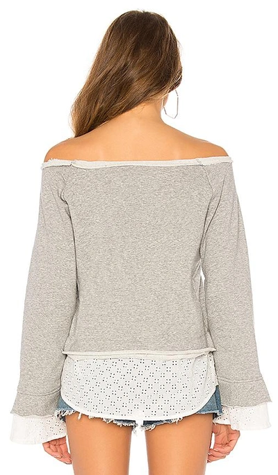 Shop Central Park West Clover Bell Sleeve Sweater In Gray