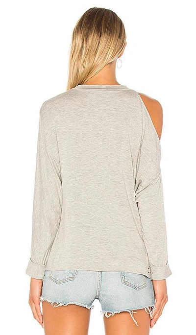 Shop Ella Moss Cold Shoulder Sweatshirt In Gray