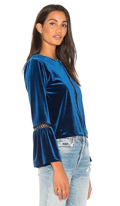 Shop Karina Grimaldi Calista Velvet Blouse In Royal