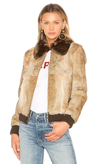 Shop Apc Brigit Fur Jacket In Brown