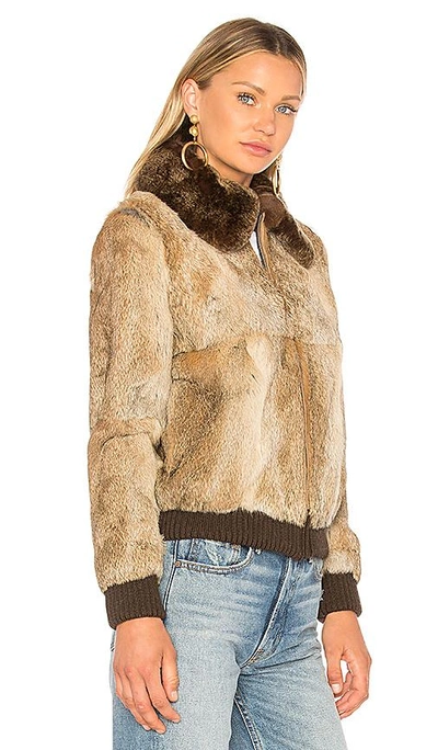 Shop Apc Brigit Fur Jacket In Brown
