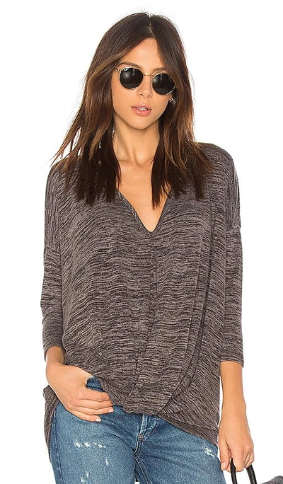 Shop Bobi Heather Knotted Sweater In Grey.