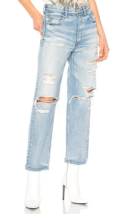 Shop Moussy Barron Tapered Jean In Light Blue