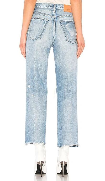 Shop Moussy Barron Tapered Jean In Light Blue