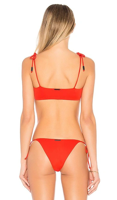 Shop Kendall + Kylie Tie Shoulder Bikini Top In Fiery Red