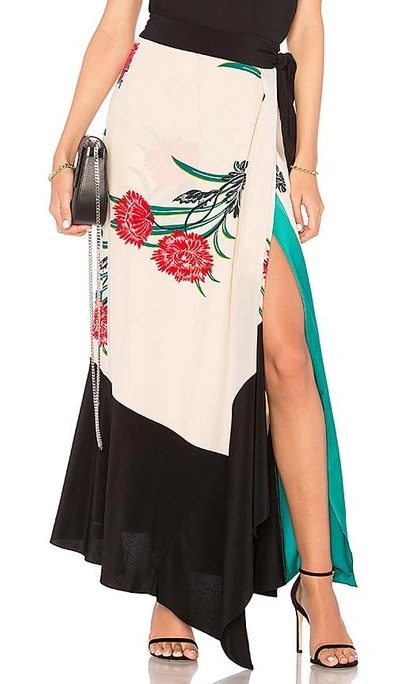 Shop Diane Von Furstenberg Draped Wrap Midi Skirt In Beige