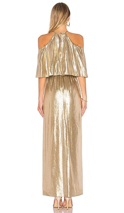 Shop Rachel Zoe Marlene Open Shoulder Gown In Metallic Gold