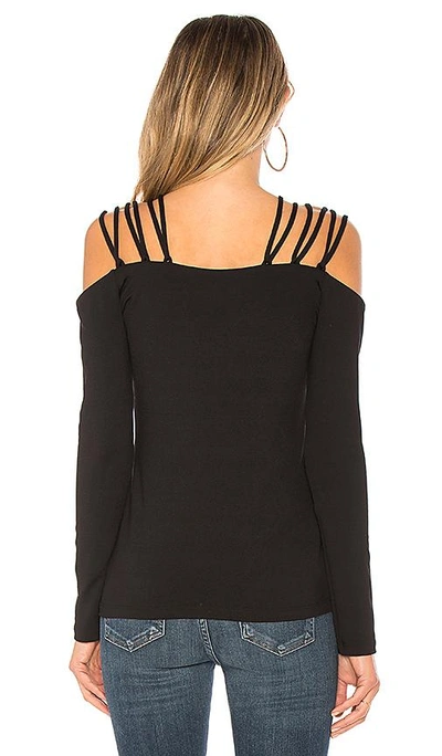 Shop Susana Monaco Laced Shoulder Top In Black