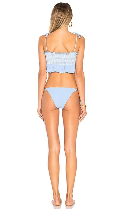 Shop Lisa Marie Fernandez Selena Smocked Bikini In Blue