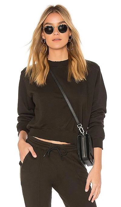 Shop Cotton Citizen The Milan Cropped Sweatshirt In Olive