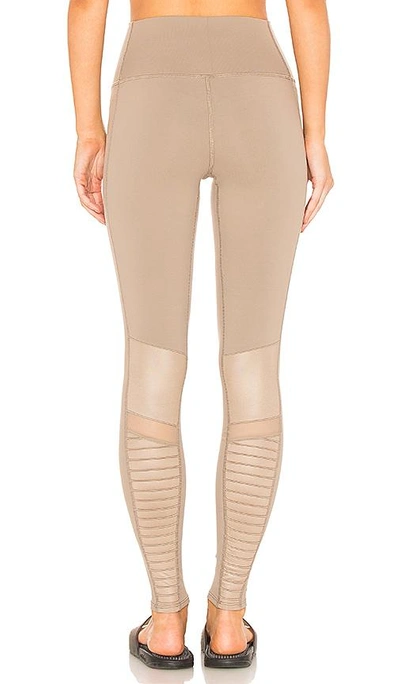 Shop Alo Yoga Moto Legging In Taupe