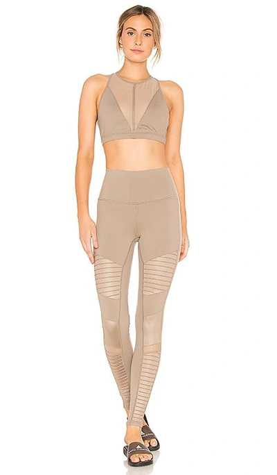 Shop Alo Yoga Moto Legging In Taupe