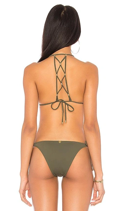 Shop Vix Swimwear Lucy Triangle Top In Olive