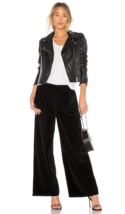 Shop Alexander Wang T Velour Wide Leg Pant In Black