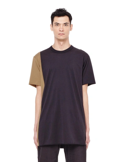 Shop Ziggy Chen Khaki And Black Cotton T-shirt