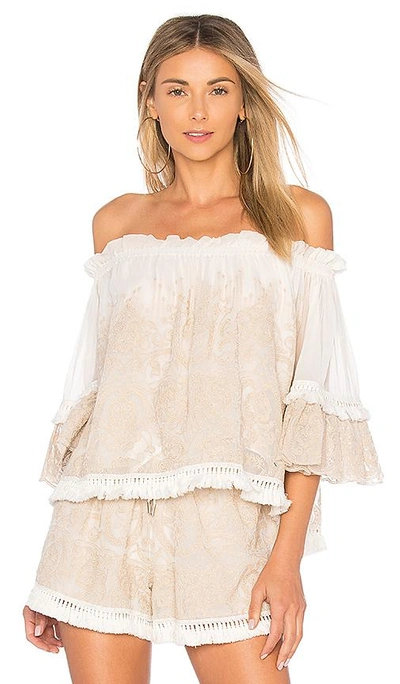Shop Jonathan Simkhai Off The Shoulder Top In Ivory