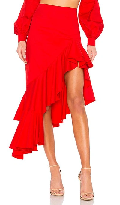Shop Alexis Cameo Skirt In Red