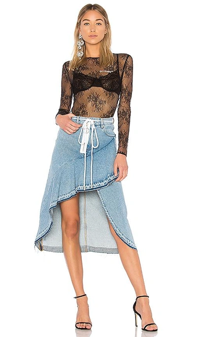 Shop Off-white Levi's Denim Skirt In Bleach