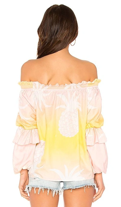 Shop Cynthia Rowley Jetset Pineapple Top In Yellow