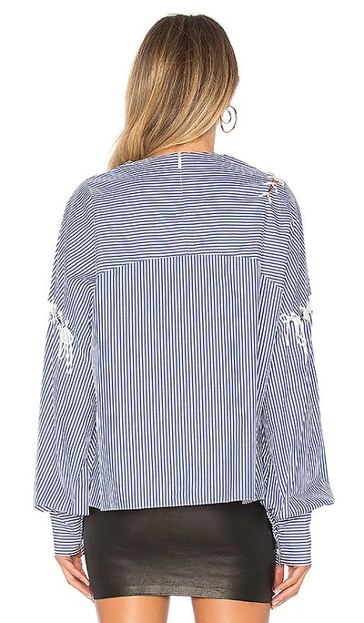 Shop Tibi Stripe Shirt In Blue
