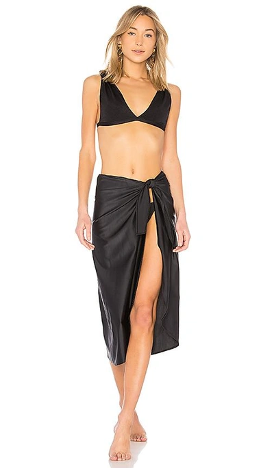 Shop Adriana Degreas Pareo Skirt In Black