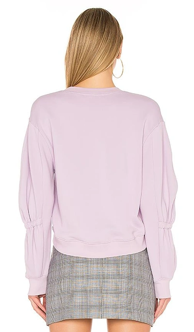 Shop Tibi Sculpted Sleeve Sweatshirt In Lavender