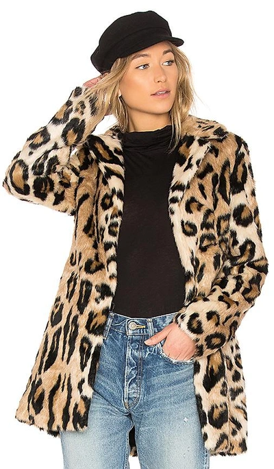 Shop Bardot Faux Fur Coat In Beige