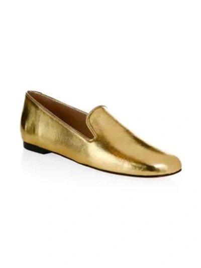 Shop Stuart Weitzman Myguy Loafer Flat In Gold