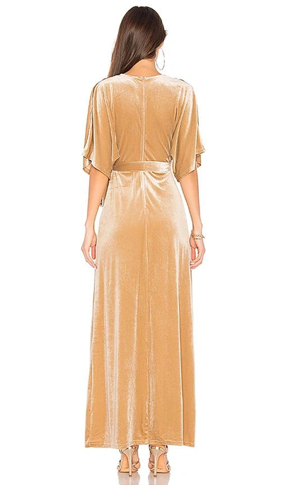 Shop Wyldr Dreamer Velvet Maxi Dress In Beige