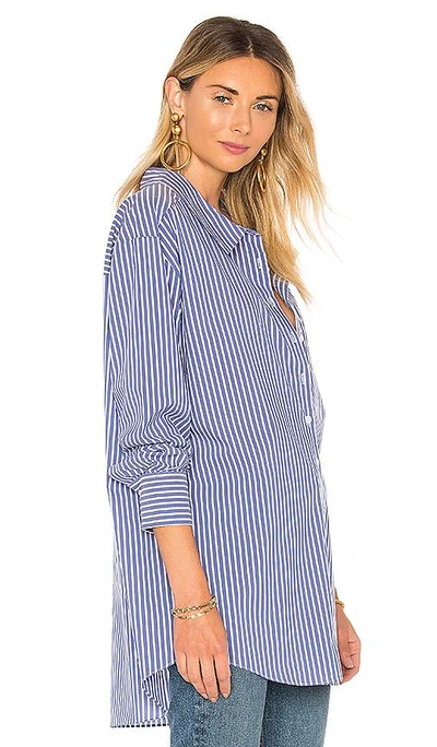 Shop L'academie Auguste Button Up In Sea Stripe