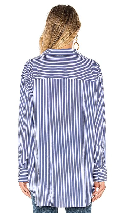 Shop L'academie Auguste Button Up In Sea Stripe