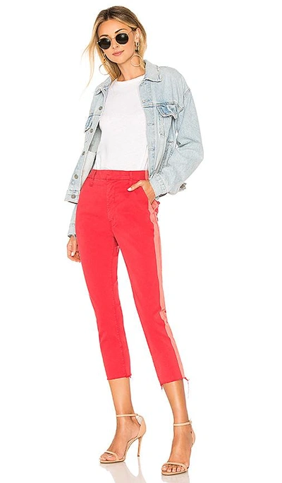 Shop Mother The Shaker Prep Fray Jean In Red