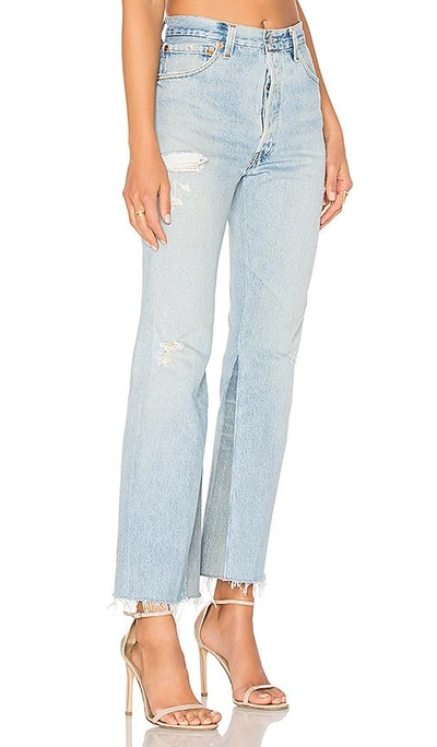 Shop Re/done Levis Leandra High Rise Crop Flare In Indigo