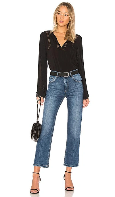 Shop Anine Bing The Jackie Jean In Dark Blue