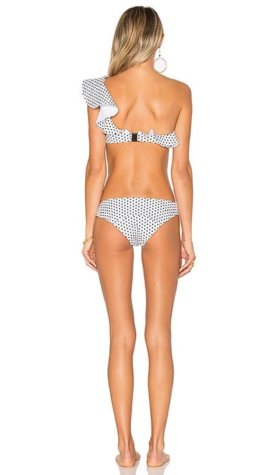Shop Lisa Marie Fernandez Arden Flounce Bikini Set In Black & White