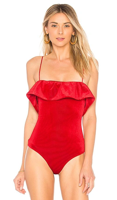 Shop Nbd Arielle Bodysuit In Scarlet
