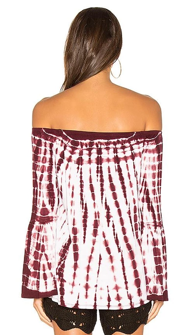 Shop Chaser Cool Jersey Off The Shoulder Tee In Wine