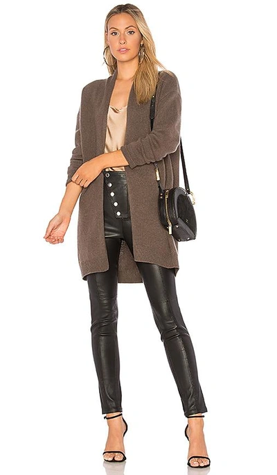 Shop Vince Drop Shoulder Cardigan In Olive