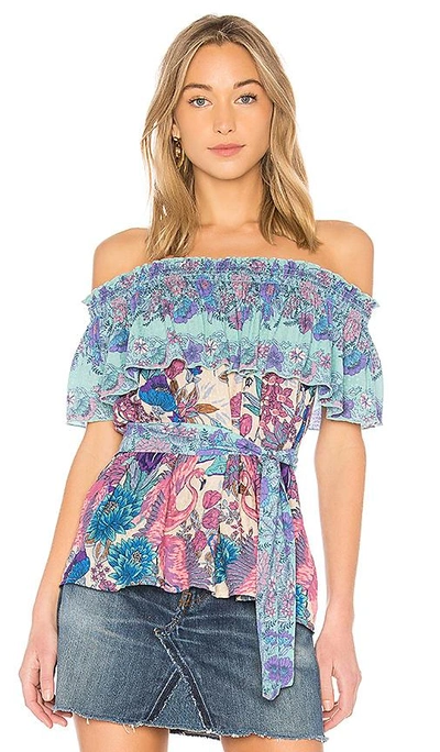 Shop Spell & The Gypsy Collective Siren Song Off The Shoulder Top In Teal
