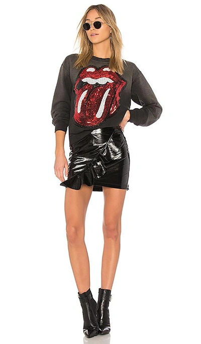 Madeworn Rolling Stones Sequins Sweatshirt In Dirty Black