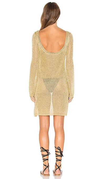 Shop Minkpink Stay Golden Knit Dress In Metallic Gold