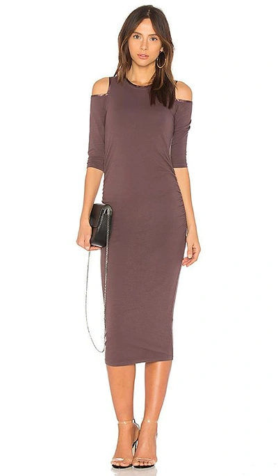 Shop Michael Stars Cold Shoulder Dress In Purple