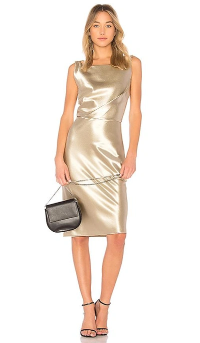 Shop Nili Lotan Anne Dress In Metallic Gold