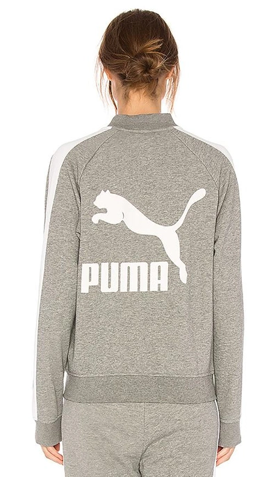Shop Puma Classic Logo Jacket In Gray