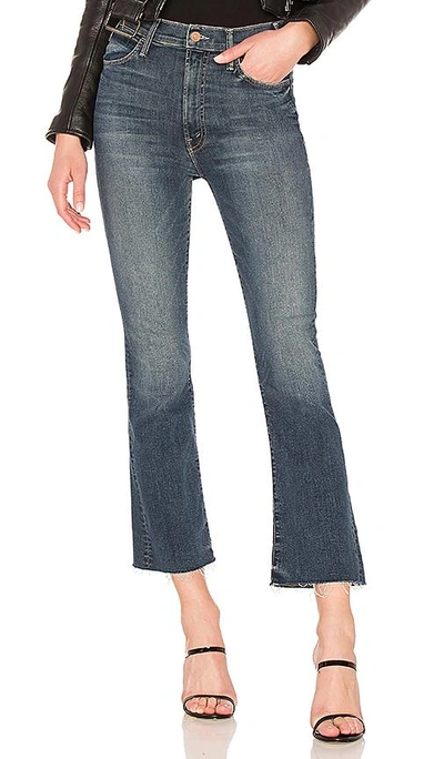 Shop Mother The Hustler Ankle Fray Jean In Denim Medium