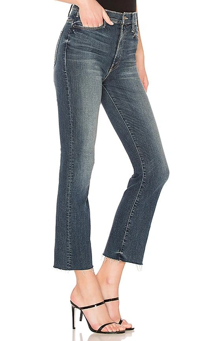 Mother The Hustler Fray Ankle Bootcut Jeans In Denim Medium
