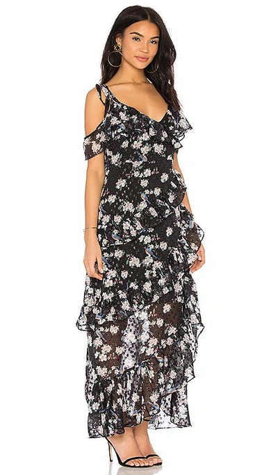 Shop We Are Kindred Pippa Ruffle Maxi Dress In Noir Lurex