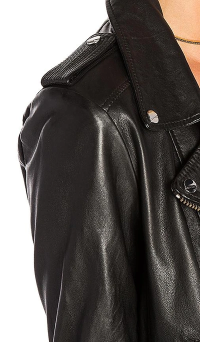 Lamarque Donna Hand-waxed Leather Moto Jacket In Black