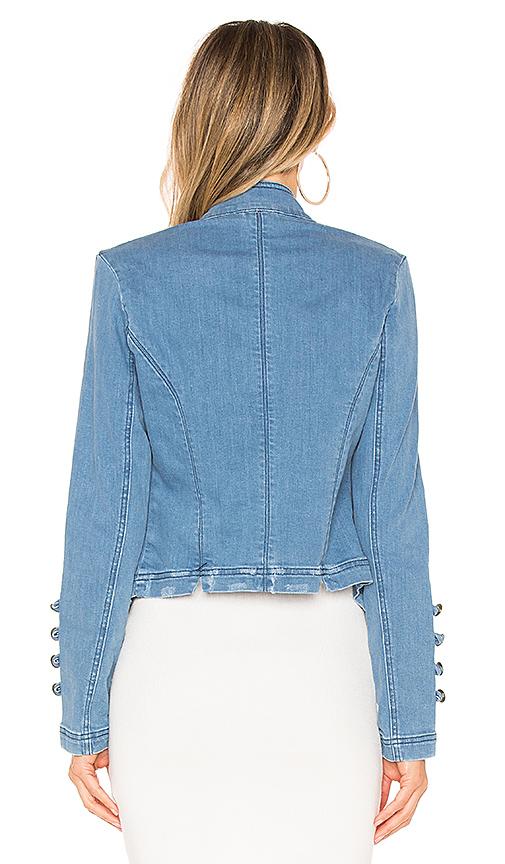 free people fitted military denim jacket